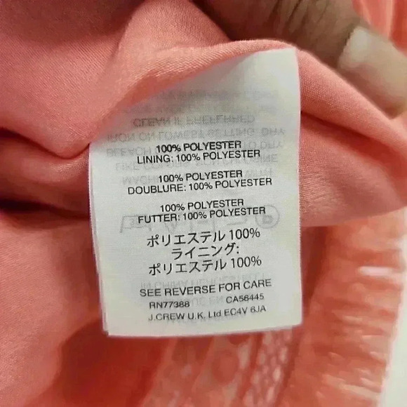 J. Crew High Neck Fringe Orange Mini Shift Dress Size 0 - Picture 6 of 9